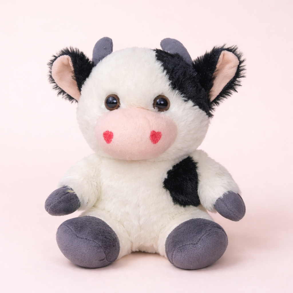TEDCITY  21 CM SITTING COW - BLACK & WHITE