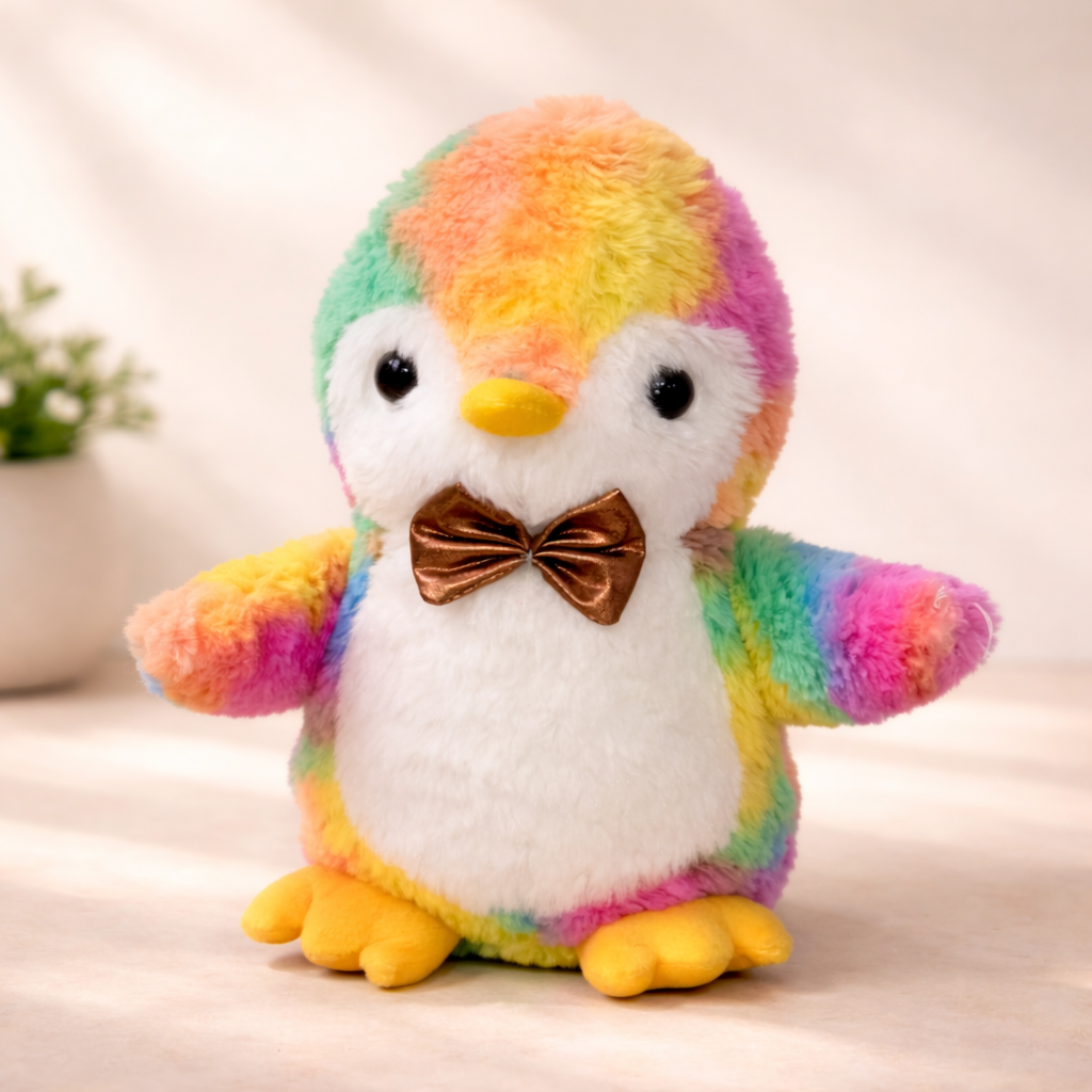 TEDCITY  22 CM RAINBOW PENGUIN PLUSH TOY